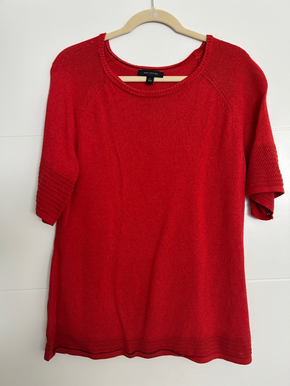 Ann Taylor Burt Orange short Sleeve Knit Top size XL